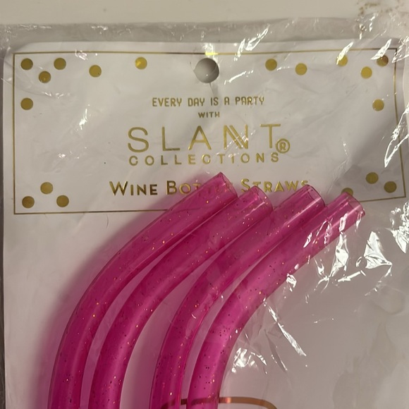 🍁3for$10🍁 Slant Wine Bottle Straws Pink OS - Picture 3 of 4
